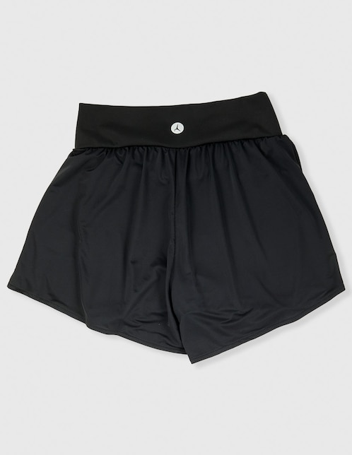 Short efecto doble prenda Pink Fit para entrenamiento niña