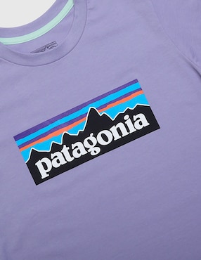 Playera deportiva outdoor Patagonia P-6 Logo de niña