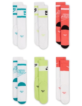 Set calceta para entrenamiento Nike para niña 6 pares