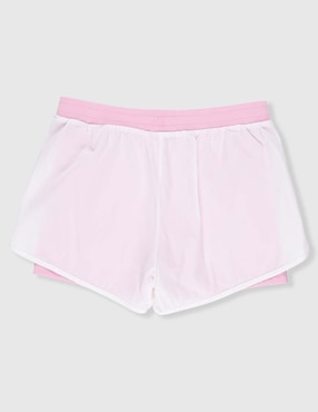 Short efecto doble prenda X10 para entrenamiento para niña