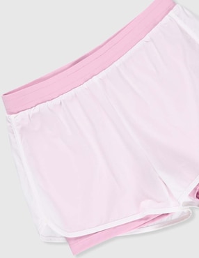 Short efecto doble prenda X10 para entrenamiento para niña