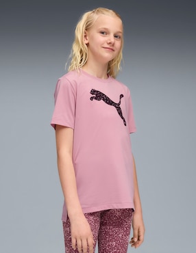 Playera deportiva para entrenamiento Puma TAD ESS Puma Logo Graphic Tee G de niña