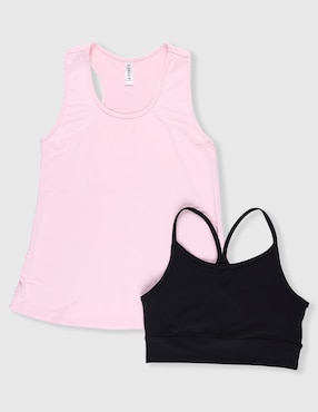 Set top deportivo Pink Fit para entrenamiento niña