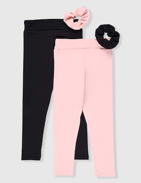 Set mallas Pink Fit compresión media para niña