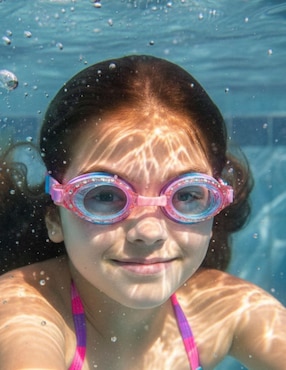 Goggles de puente intercambiable Mermaids 123 para natación de niña