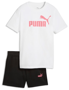 Conjunto deportivo Puma Ess No1 Logo Tee and Shorts Set G de algodón para niña