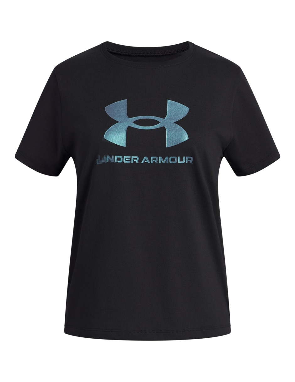 Playera deportiva para entrenamiento UA G Rival Shimmer SS para niña