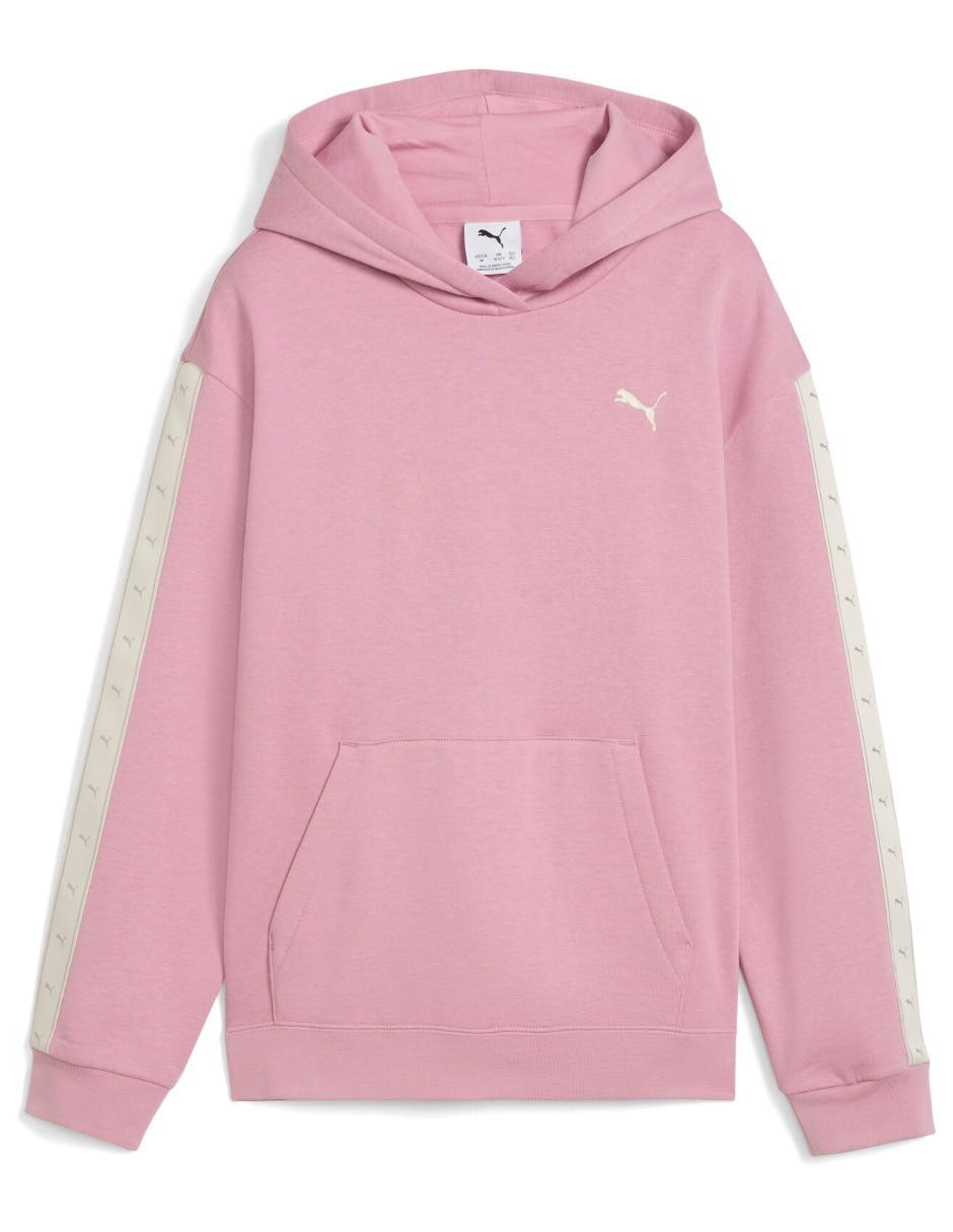 Sudadera Ess Tape Relaxed Hoodie Fl G con capucha y bolsa para niña 1