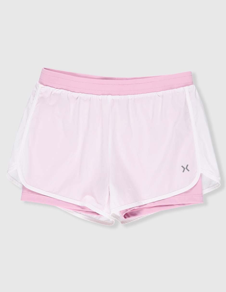 Short efecto doble prenda para entrenamiento para niña Short efecto doble prenda para entrenamiento para niña