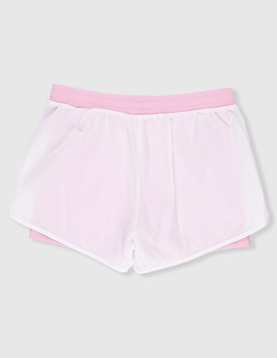 Short efecto doble prenda para entrenamiento para niña 2
