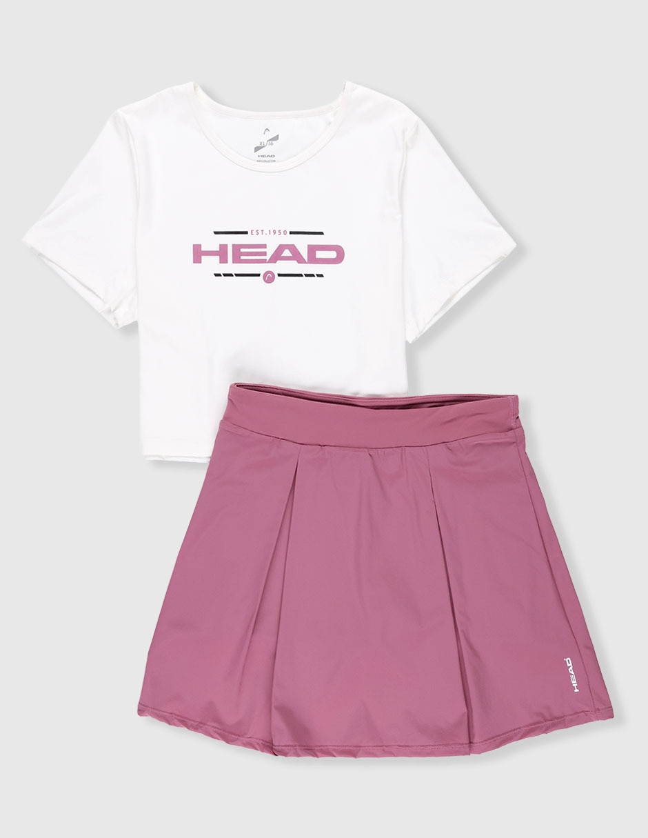 Conjunto deportivo regular con elástico para niña