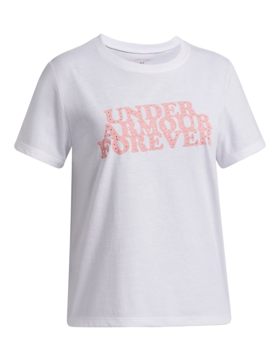 Playera deportiva para entrenamiento UA G Forever SSWHT de niña 3